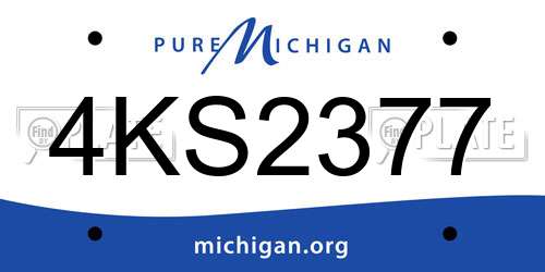 4KS2377 Michigan License Plate