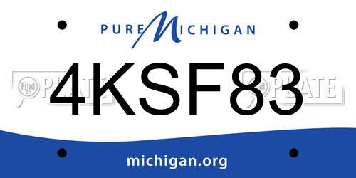 4KSF83 Michigan License Plate