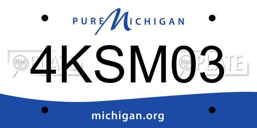 4KSM03 Michigan License Plate