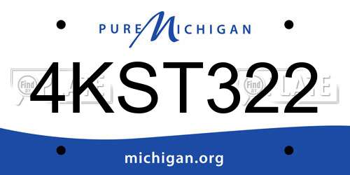 4KST322 Michigan License Plate