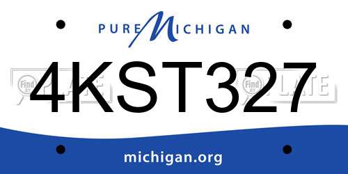 4KST327 Michigan License Plate