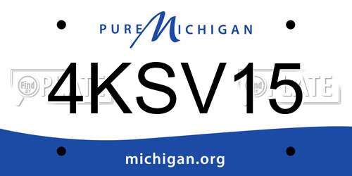 4KSV15 Michigan License Plate
