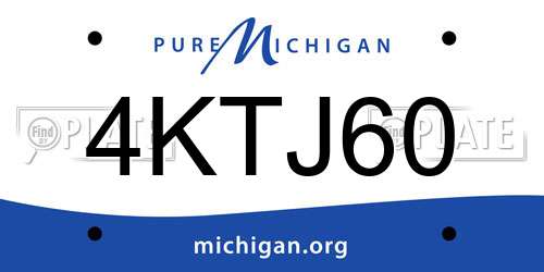 4KTJ60 Michigan License Plate
