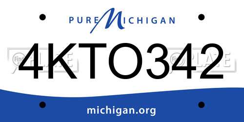 4KTO342 Michigan License Plate