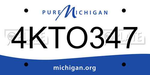 4KTO347 Michigan License Plate