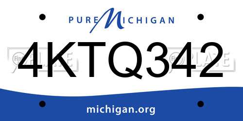 4KTQ342 Michigan License Plate