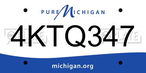 4KTQ347 Michigan License Plate