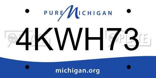 4KWH73 Michigan License Plate