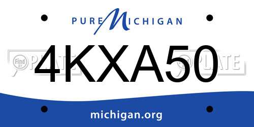 4KXA50 Michigan License Plate