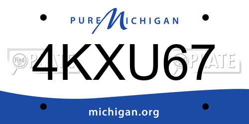 4KXU67 Michigan License Plate