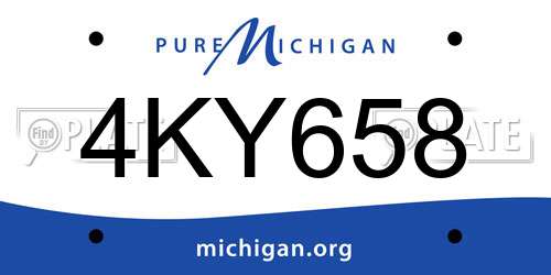 4KY658 Michigan License Plate