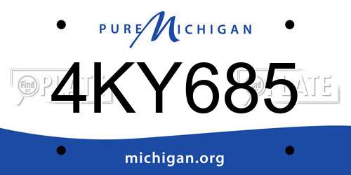 4KY685 Michigan License Plate