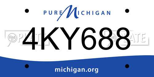 4KY688 Michigan License Plate