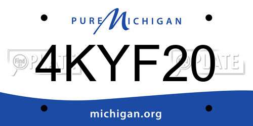 4KYF20 Michigan License Plate