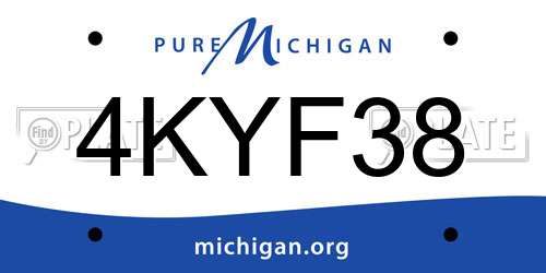 4KYF38 Michigan License Plate