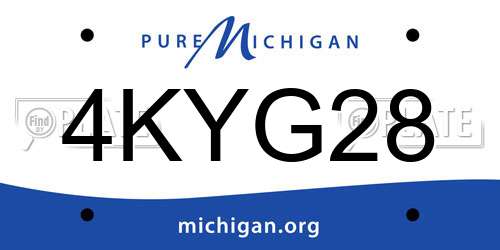 4KYG28 Michigan License Plate