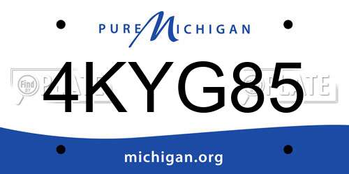 4KYG85 Michigan License Plate