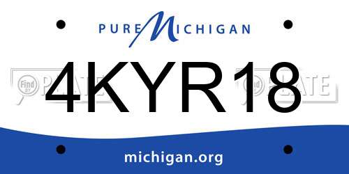 4KYR18 Michigan License Plate