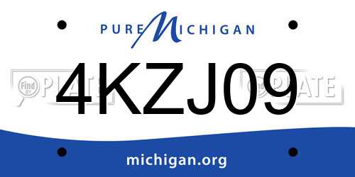 4KZJ09 Michigan License Plate