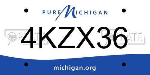 4KZX36 Michigan License Plate