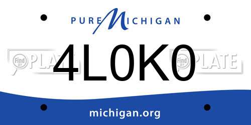 4L0K0 Michigan License Plate