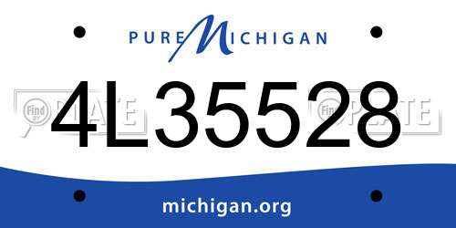 4L35528 Michigan License Plate