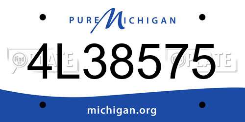 4L38575 Michigan License Plate