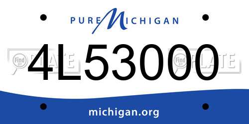 4L53000 Michigan License Plate