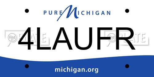 4LAUFR Michigan License Plate