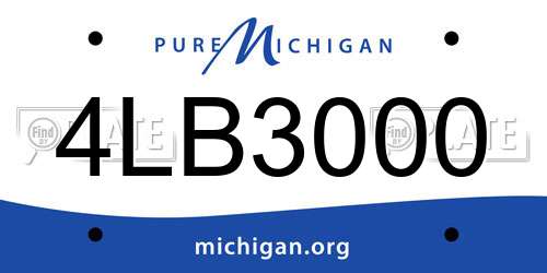 4LB3000 Michigan License Plate