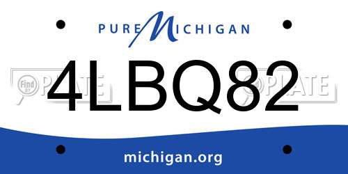 4LBQ82 Michigan License Plate