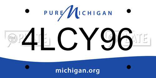 4LCY96 Michigan License Plate