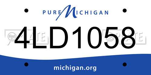 4LD1058 Michigan License Plate