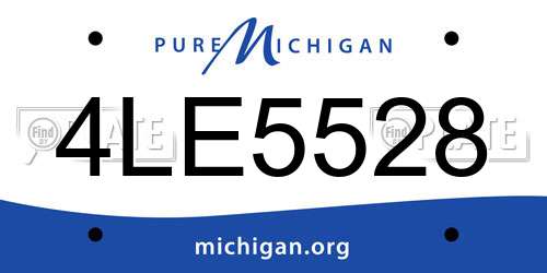 4LE5528 Michigan License Plate