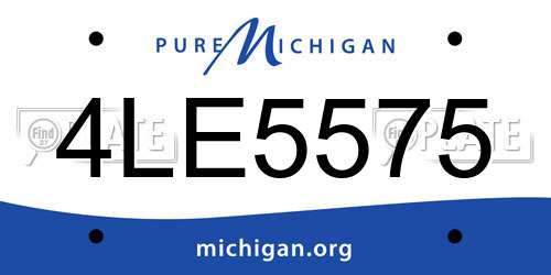 4LE5575 Michigan License Plate