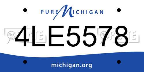 4LE5578 Michigan License Plate