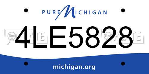 4LE5828 Michigan License Plate