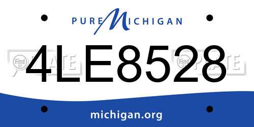 4LE8528 Michigan License Plate