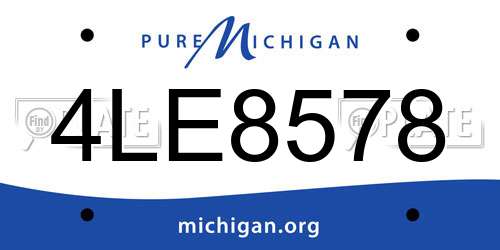 4LE8578 Michigan License Plate