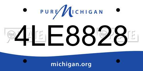 4LE8828 Michigan License Plate