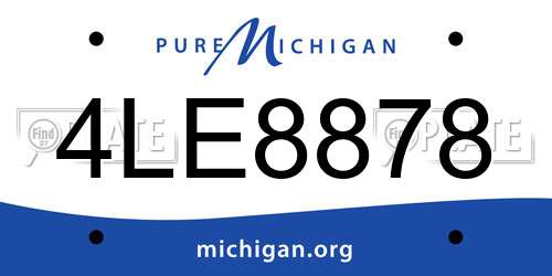 4LE8878 Michigan License Plate