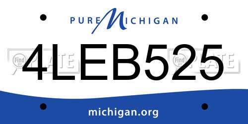 4LEB525 Michigan License Plate