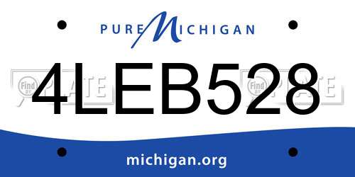4LEB528 Michigan License Plate