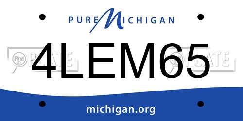 4LEM65 Michigan License Plate