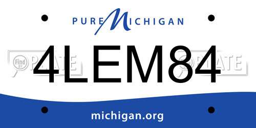 4LEM84 Michigan License Plate