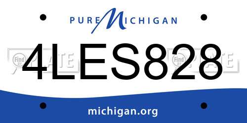 4LES828 Michigan License Plate