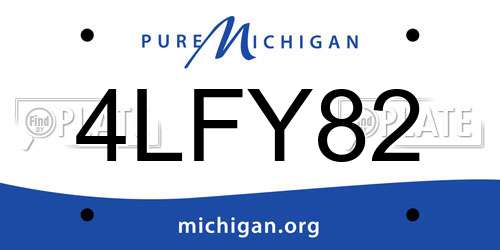 4LFY82 Michigan License Plate