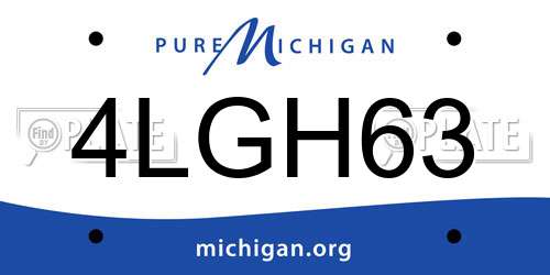 4LGH63 Michigan License Plate