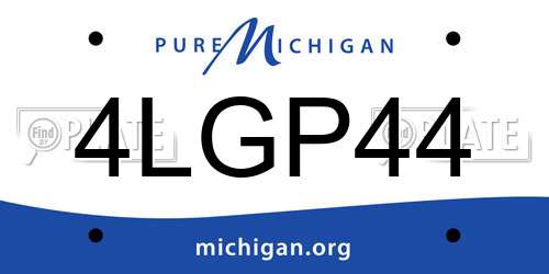 4LGP44 Michigan License Plate