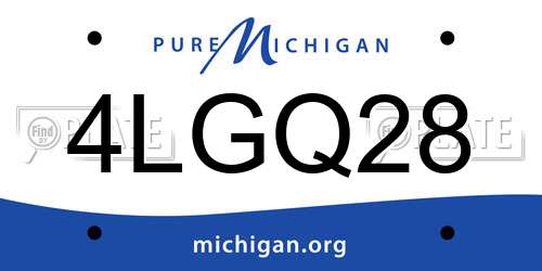 4LGQ28 Michigan License Plate